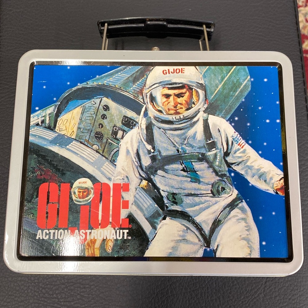 GI Joe Action Astronaut 1998 Lunch Box Style Tin With Handle VERY NICE RARE